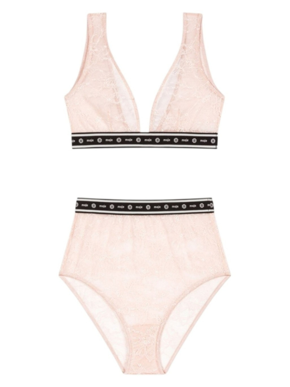 NWT $175 MAJE Lace Lingerie Set Large (Size 3)